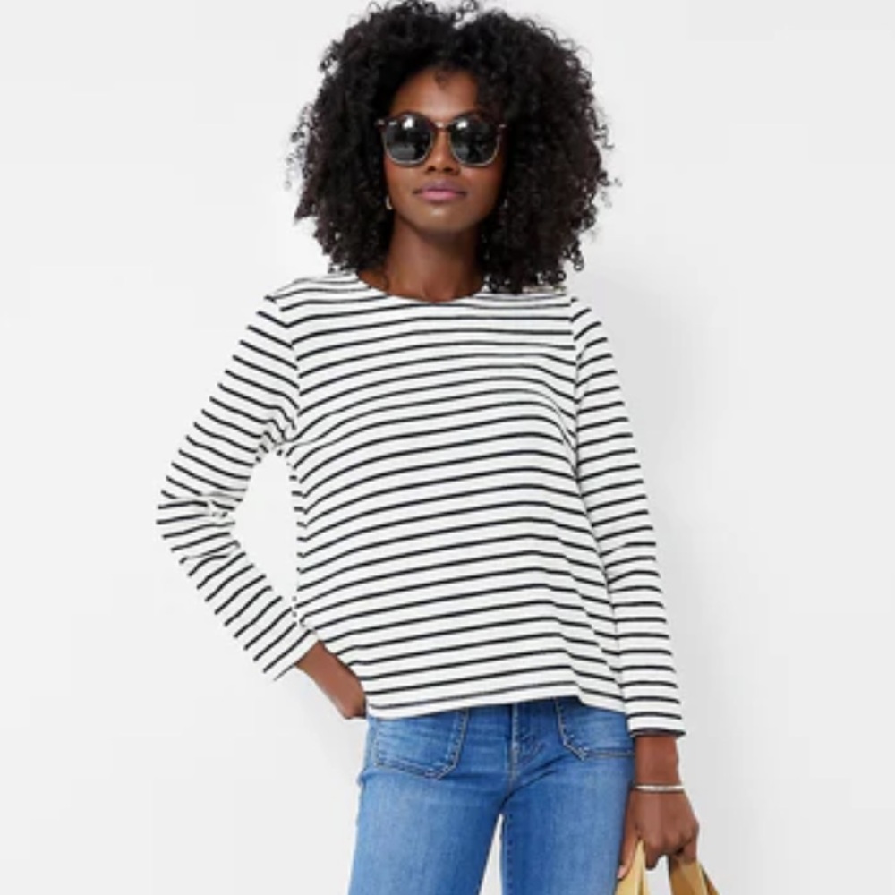 NWOT TUCKERNUCK POMANDER PLACE Navy Stripe Bowman Long Sleeve Shirt. Large